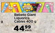 Bebeto Giant Liquorice Cables 400g- Each