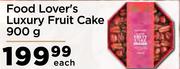 Food Lover's Luxury Fruit Cake 900g- Each