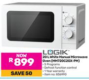 Logik 20L White Manual Microwave Oven MM720C2GX-PM