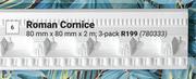 Roman Cornice 80mm x 80mm x 2m 780333-3 Pack