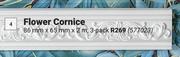 Flower Cornice 86mm x 65mm x 2m 577023-3 Pack