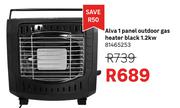 Alva 1 Panel Outdoor Gas Heater Black 1.2Kw 81465253