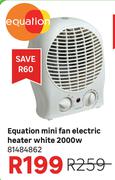 Equation 2000W White Mini Fan Electric Heater 81484862