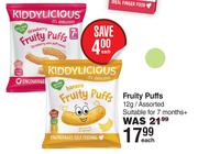 Kiddy Licious Fruity Puffs Assorted-12g Each