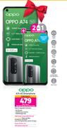 2 x Oppo A74 4G Smartphone-On 1GB Red Top Up Core More Data + On Promo 70