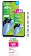 2 x Oppo A54s 4G Smartphone-On 1GB Red Top Up Core More Data + On Promo 70