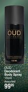 OUD Deodorant Body Spray Assorted-150ml