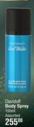 Davidoff Body Spray Assorted-150ml