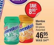 Mentos Gum Assorted-60 Piece Each