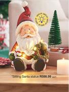 Sitting Santa Statue-Each