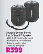 Volkano Gemini Series Pair Of TWS BT Speaker