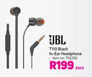 JBL T110 Black In Ear Headphone-Each