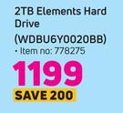 WD 2TB Elements Hard Drive WDBU6Y0020BB