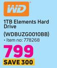 WD 1TB Elements Hard Drive WDBUZG0010BB