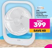 Home Quip USB Rechargeable Table Top Cool Blaster Fan