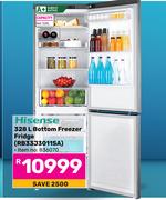 Hisense 328L Bottom Freezer Fridge RB33J3011SA