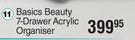 Basics Beauty 7 Drawer Acrylic Organiser