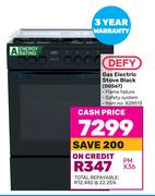 Defy Gas Electric Stove Black DGS67