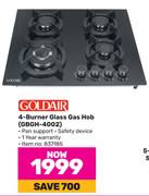  Goldair 4 Burner Glass Gas Hob GBGH-4002