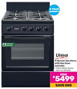 Univa 4 Burner Gas Stove With Gas Oven UG016BI