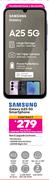 Samsung Galaxy A25 5G Smartphone-On 1.3GB Red Top Up Core More Data