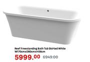 Reef Freestanding Bath Tub Skirted White W170cm x D80cm x H56cm