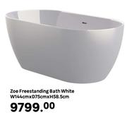 Zoe Freestanding Bath White W144cm x D75cm x H58.5cm