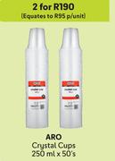 Aro Crystal Cups 250ml-For 2 x 50's Pack