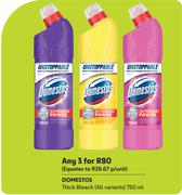 Domestos Thick Bleach (All Variants)-For Any 3 x 750ml
