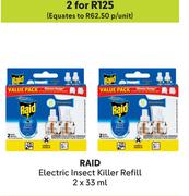 Raid Electric Insect Killer Refill-For 2 x 2 x 33ml