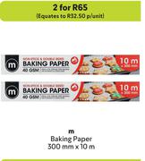 M Baking Paper 300mm-For 2 x 10m