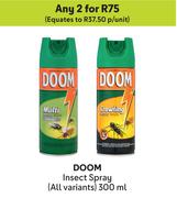 Doom Insect Spray (All Variants)-For Any 2 x 300ml