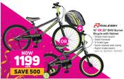 Raleigh 16" Or 20" BMX Burner Bicycle With Helmet-Each