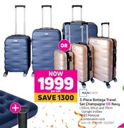Mainstays 3 Piece Bottega Travel Set Champagne Or Navy-Per Set