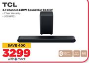TCL 3.1 Channel 240W Sound Bar S643W