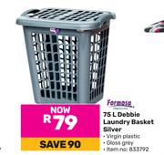 Formosa 75Ltr Debbie Laundry Basket (Silver)