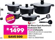 Tissolli 12-Piece Cast Aluminium Cookware Set Plus Utensils