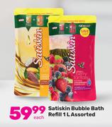 Satiskin Bubble Bath Refill Assorted-1L Each