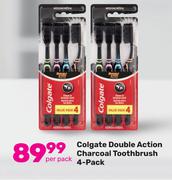 Colgate Double Action Charcoal Toothbrush 4 Pack-Per Pack