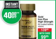 Dis-Chem Gold Iron Plus High Strength 60 Coated Tablets