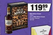 Wild Africa Cream 750ml With 2 Wild Africa Cream Tumbler Glasses Gift Set-Per Pack
