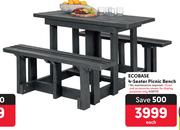 Ecobase 4 Seater Picnic Bench