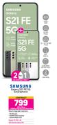 2 x Samsung Galaxy S21 FE 5G Smartphone-On 1.2GB Red Top Up Core More Data + On Promo 75