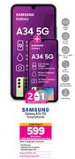 2 x Samsung Galaxy A34 5G Smartphone-On 1.2GB Red Top Up Core More Data + On Promo 75