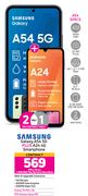 2 x Samsung Galaxy A54 5G Smartphone-On 1.2GB Red Top Up Core More Data + On Promo 75