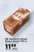 BB Sandwich Sliced Brown Bread-700g Each