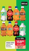 Coca-Cola Soft Drinks Bottles (All Variants)-24 x 300ml