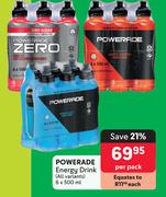 Powerade Energy Drink (All Variants)-6 x 500ml Per Pack