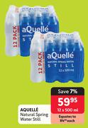 Aquelle Natural Spring Water Still-12 x 500ml