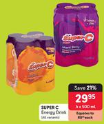 Super C Energy Drink (All Variants)-4 x 500ml